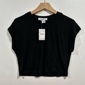Cotton Emporium Black Cropped Tee